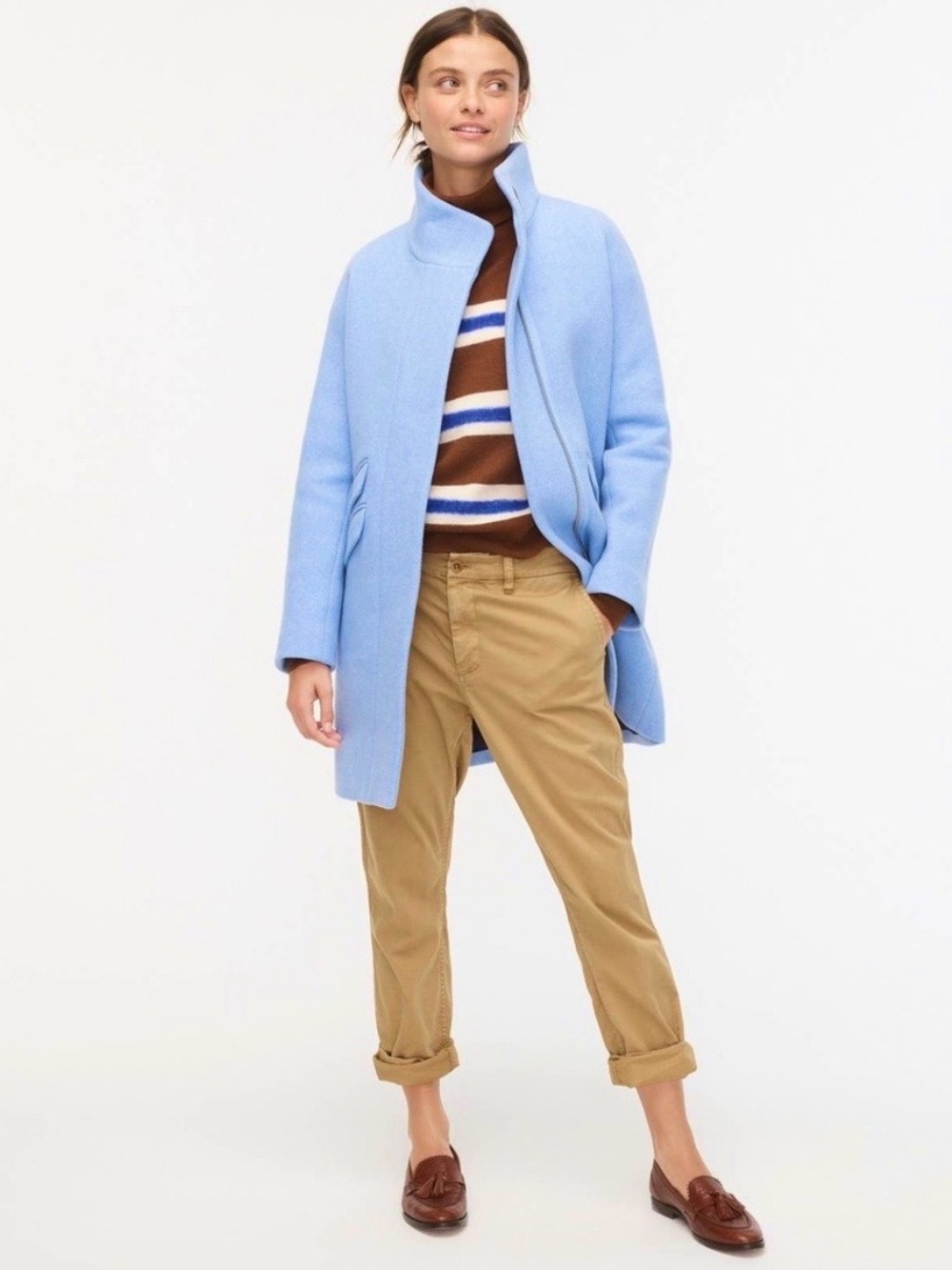 J Crew Cocoon Coat in Italian Stadium Cloth Wool Blend